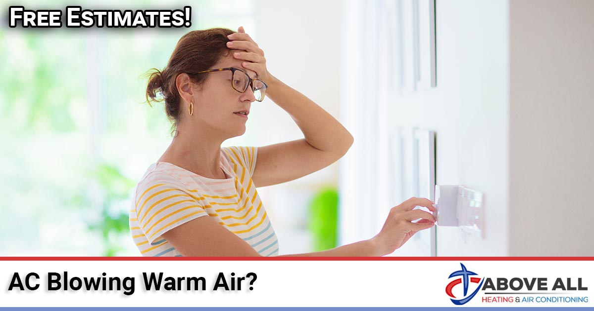 Technician diagnosing a central air conditioner that's running but blowing warm air instead of cold air in a Southern California home