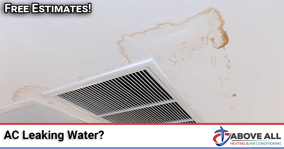 AC Leaking Water AC leaking water pooling around an indoor air conditioner unit
