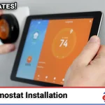 Smart thermostat installation on a wall in a Southern California Inland Valley home