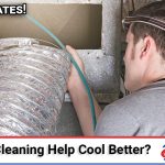 Above All Heating and Air technician performing professional AC duct cleaning to remove dust and improve airflow