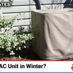 Air conditioner cover on an outdoor AC unit, from Above All Heating and Air's guide to protecting your AC in winter