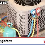 Above All Heating and Air technician installing a new R-454B air conditioner at a Southern California home
